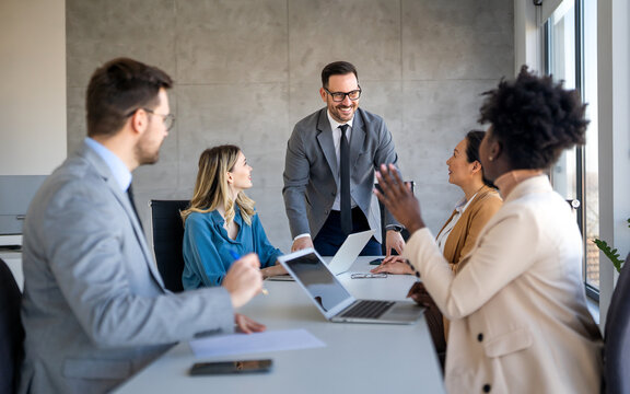 A confident businesswoman leads in corporate culture, business growth, and global finance