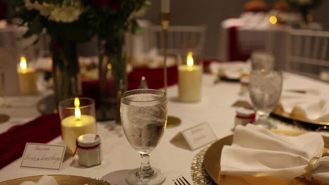 Elegant dinner table set for a formal celebration