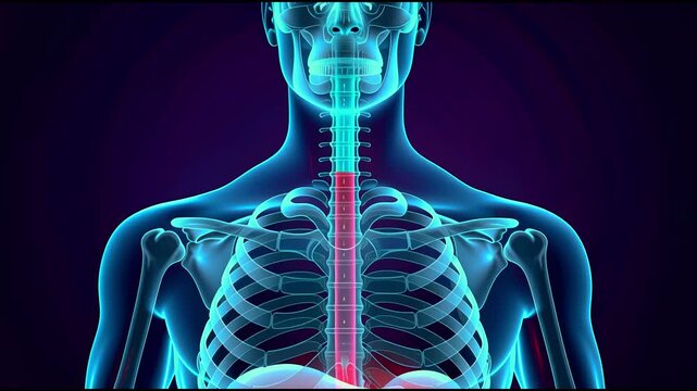 Acid Reflux GERD Disease in Human Esophagus. 4K Video