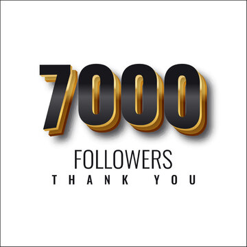 Thank you 7000 followers illustration template design