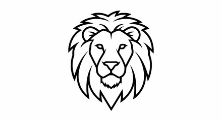 Fototapeta premium Lion head logo, vector illustration of a majestic lion face