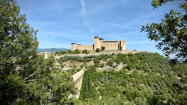 The Albornozian Fortress and the Bridge of the Towers, Spoleto, Italy