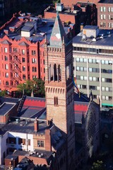 Obraz premium Old South Church in Boston, United Church of Christ - cityscape of Boston Back Bay. U.S. National Historic Landmark