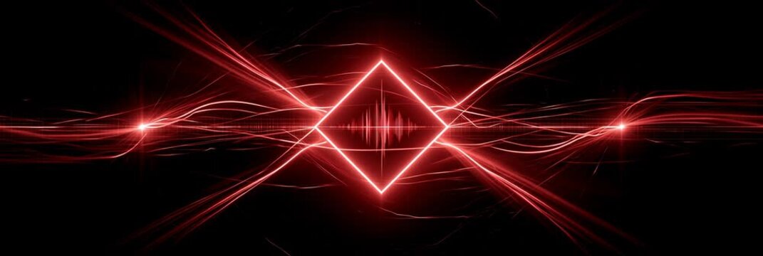 abstract red background with neon lines