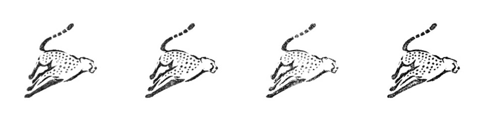 Black and white sketch cheetah logo design set © David Zydd