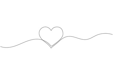 Fototapeta premium Hearts Continuous One Line Art Minimal Love Connection Vector