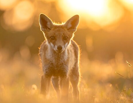 Wild red fox in natural habitat.