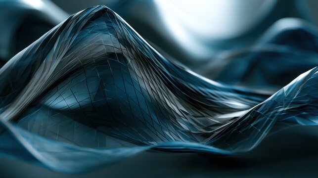 Abstract blue wavy structure
