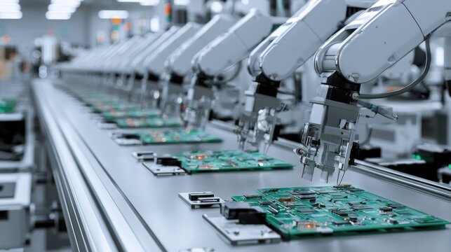 Automated assembly line for electronic circuit boards
