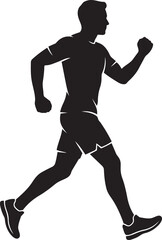 Obraz premium Running Man Silhouette Collection Vector Set, Sprint Runner Athlete Fitness Sports Icons
