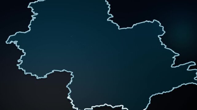 Beijing China Glowing Digital Map Animation