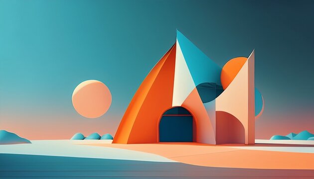 abstract geometric minimal design architecture clean futuristic shapes