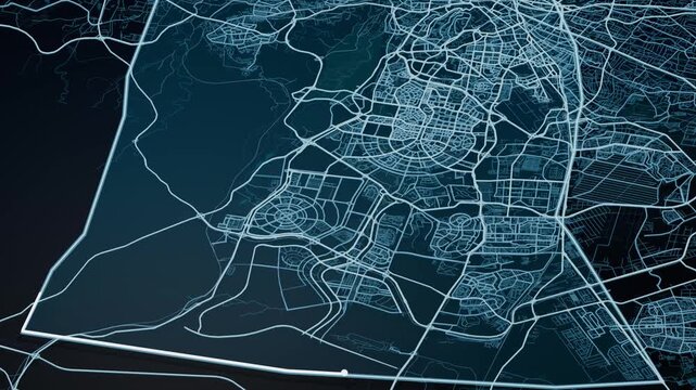 Cairo Egypt Glowing Digital Map Animation
