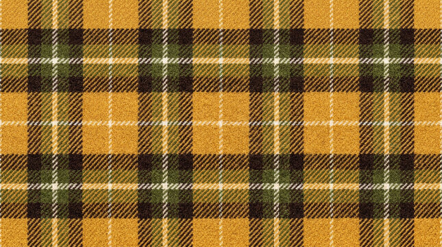 Seamless yellow and green tartan textile pattern