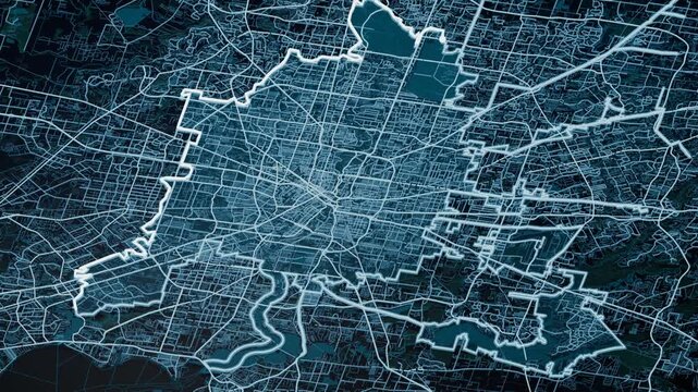 Houston United States Glowing Digital Map Animation