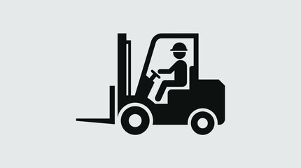 Fototapeta premium Simple forklift icon, minimalist vector design.