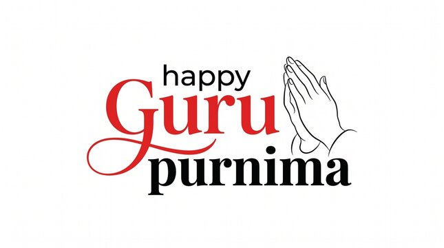 Happy Guru Purnima typography vector illustration, handwritten lettering text with yellow brush stroke background isolated on white background
