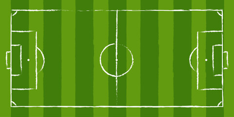 Soccer Field Markings Top View. Green Grass Stadium Pitch Background. Abstract Turf Texture with Sport Lines. Vector Playground Surface Illustration. © Loya.art