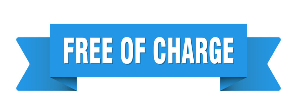 free of charge ribbon isolated on transparent background. free of charge ribbon