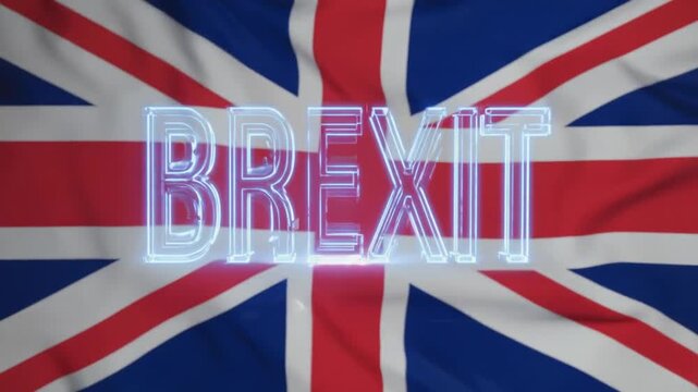"Brexit" hologram with a UK flag.