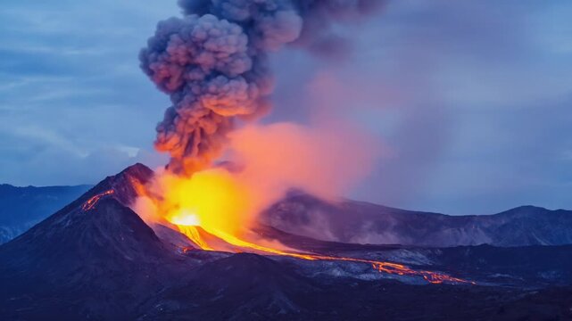 Volcanic eruption.