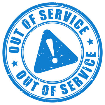 Out of service ink rubber stamp