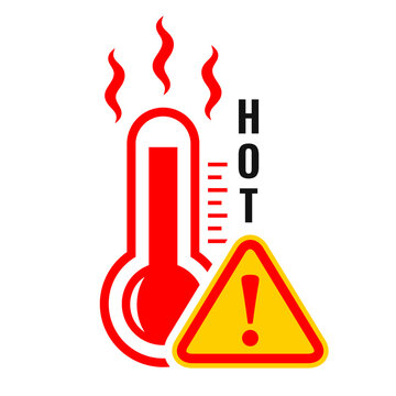Hot danger temperature warning sign