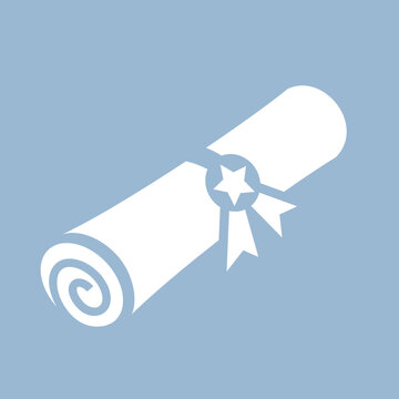 Rolled diploma vector icon