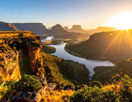 Golden Hour Overlook of Blyde River Canyon, South Africa