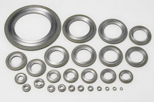 Set of Spiral Wound Gaskets in Multiple Sizes for Industrial Use
