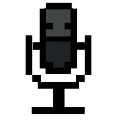 Fototapeta premium Retro Pixel Art Desktop Podcast Microphone Icon 8-Bit Vector Graphic Design
