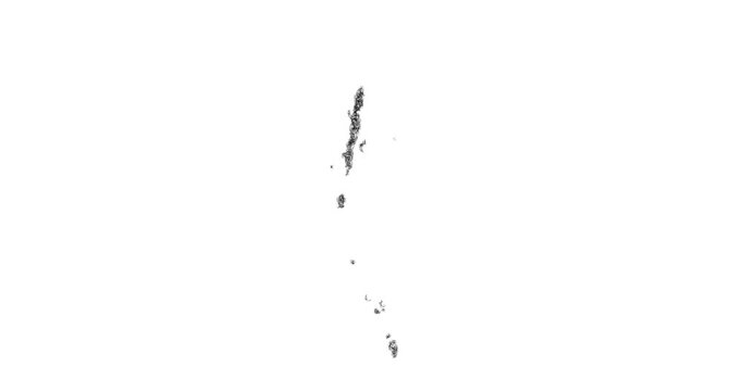 Sketch Andaman and Nicobar outline map animation - smooth progressive reveal