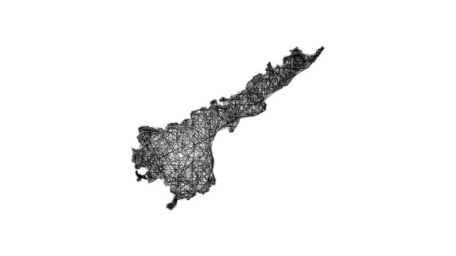 Sketch Andhra Pradesh outline map animation - smooth progressive reveal