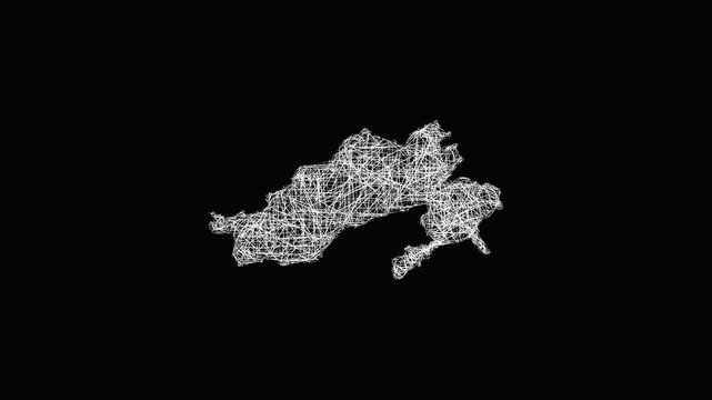 Sketch Arunachal Pradesh outline map animation - smooth progressive reveal