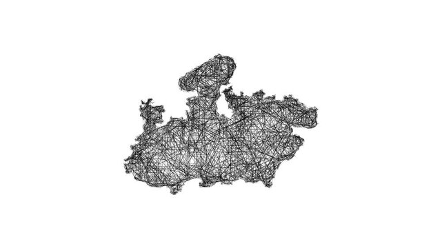 Sketch Madhya Pradesh outline map animation - smooth progressive reveal