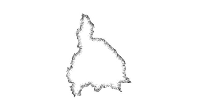 Sketch San Juan outline map animation - smooth progressive reveal