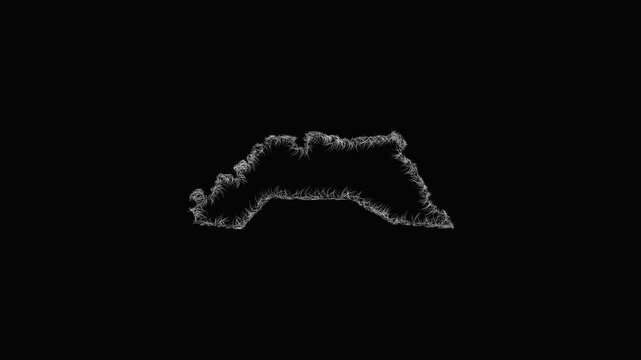 Sketch Hanover outline map animation - smooth progressive reveal