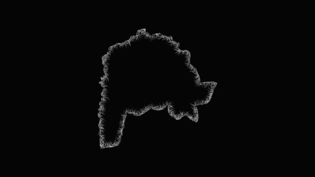 Sketch Irbid outline map animation - smooth progressive reveal