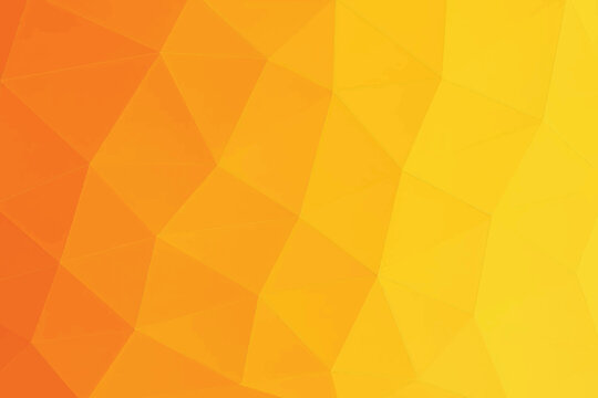 Bright abstract geometric background with warm yellow and orange gradient low poly triangles.