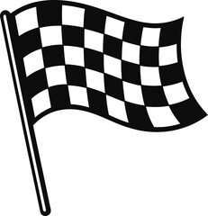 Fototapeta premium Checkered racing flag waving on a pole symbol racing and competition icon
