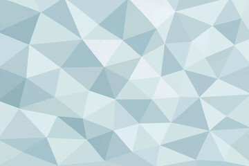 Abstract low poly background with soft ice blue and grey geometric triangles. © Veloras