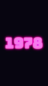 1978 digits blinking with many glowing colors 