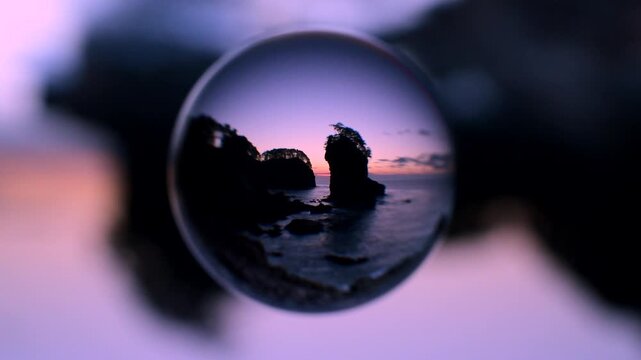 三王岩の朝と海