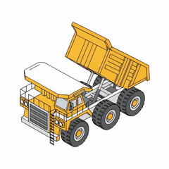 Large Yellow Mining Dump Truck Vehicle. © pras