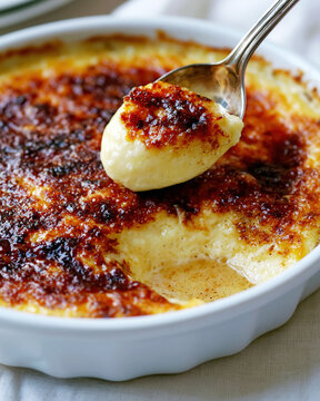 Classic French Cr&egrave;me Br&ucirc;l&eacute;e Dessert AI Generative