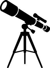 Telescope on tripod stand for stargazing and astronomy observations © VectoLover