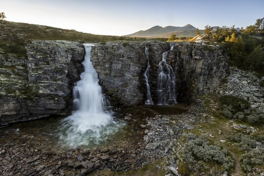 Storulfossen waterfall in Rondane National Park, Norway