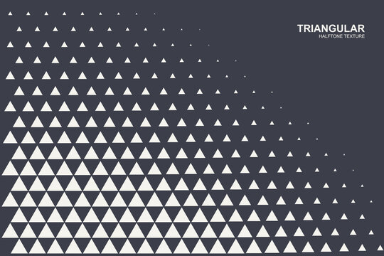 Dark minimalist background featuring white triangular halftone pattern for modern geometric graphic design and digital layout elements