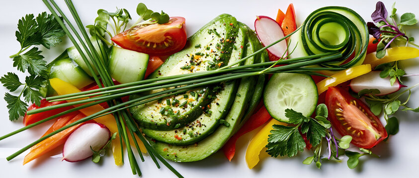 Artistic Healthy Vegetable Salad Composition &ndash; AI Generative