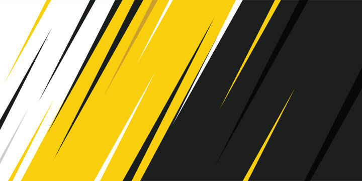 Abstract diagonal black yellow and white stripes racing background